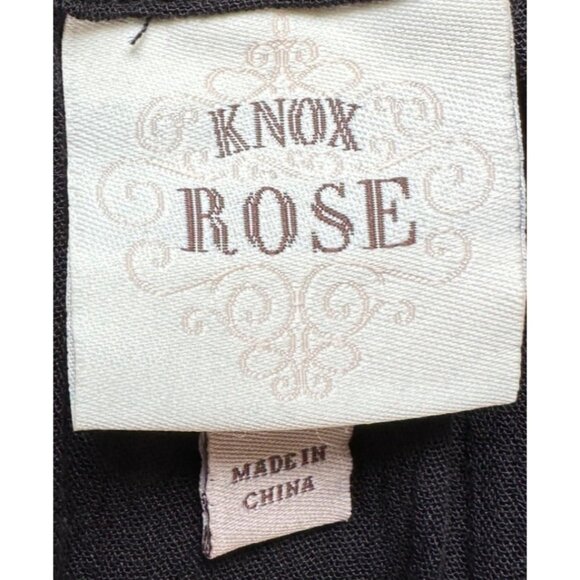 Knox Rose Midi Dress Women Medium Black Sleeveless Surplice Elastic Waist Tassel - Picture 6 of 11